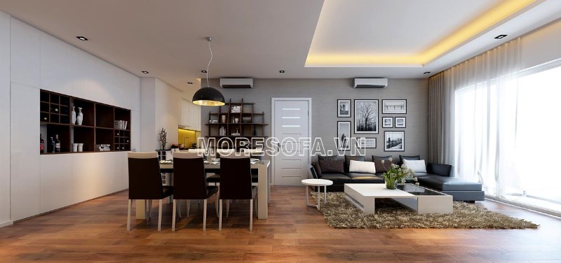 Ghế sofa góc da màu đen